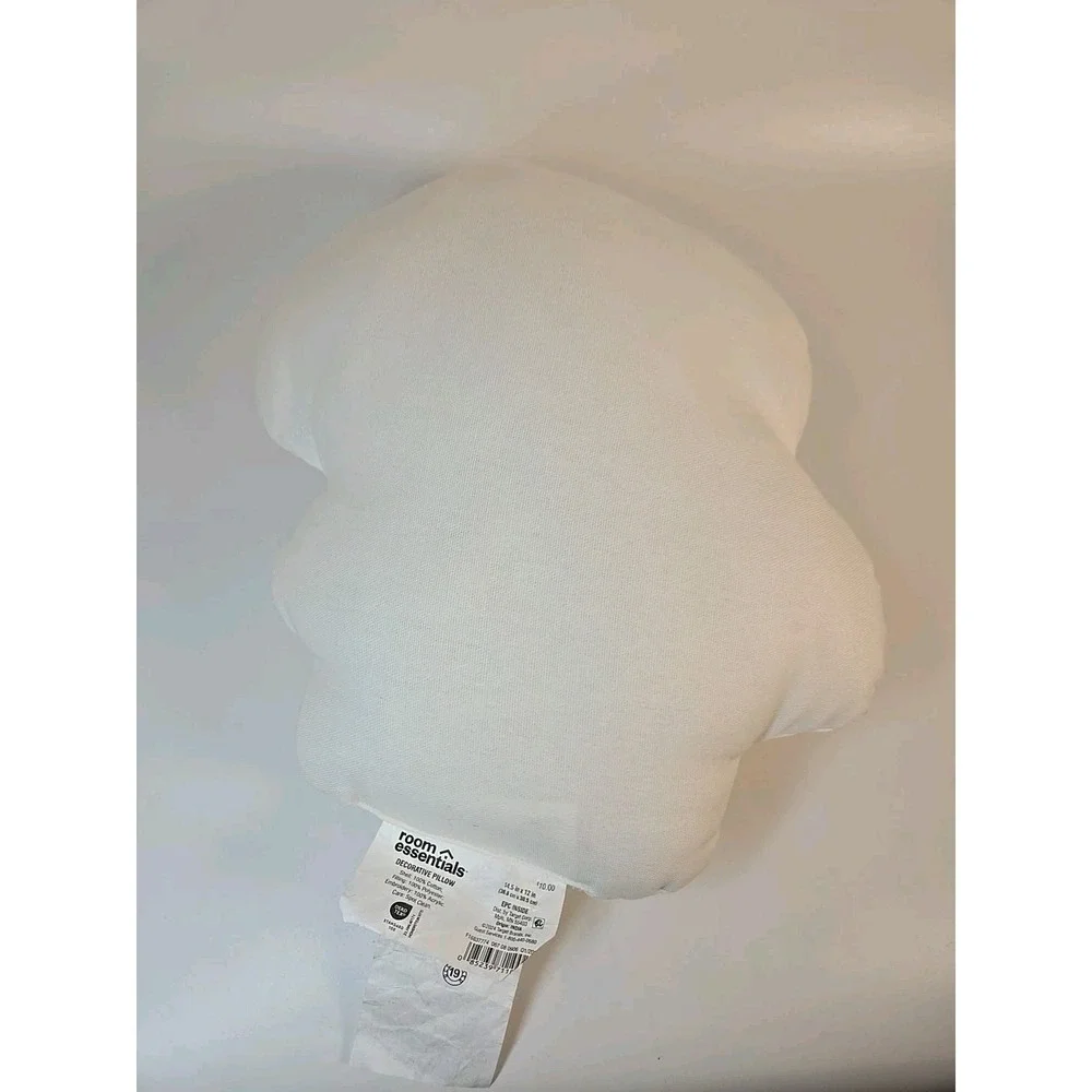 Mushroom Decorative Pillow 12inx12in Mushroom Brown White NEW